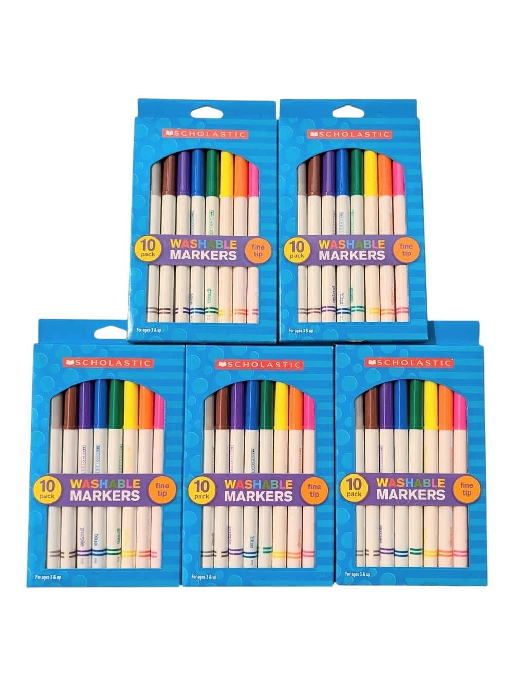 Scholastic Washable Markers 5 Packages Of 10
